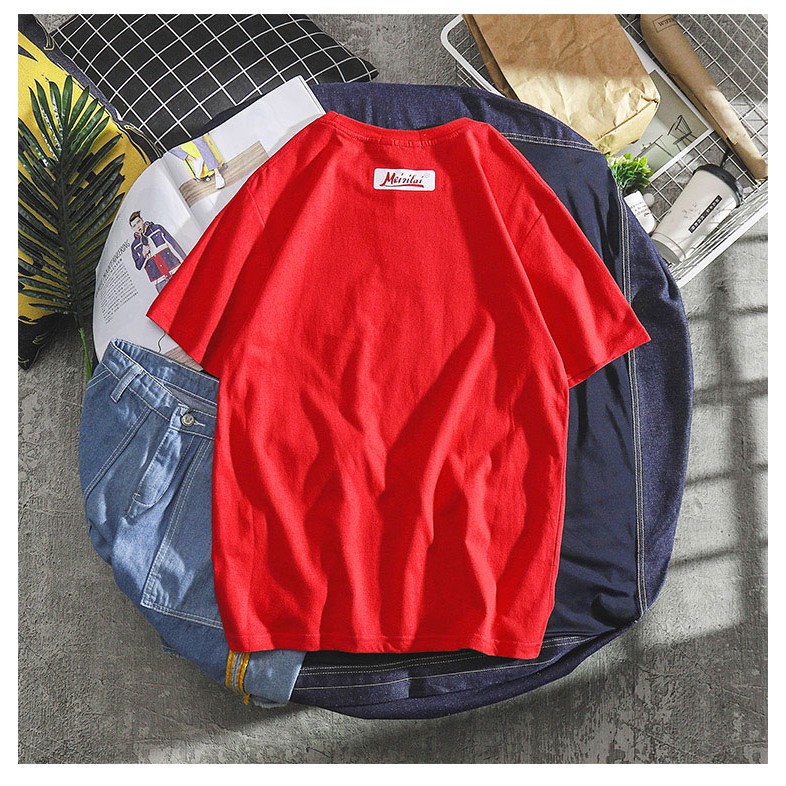Áo thun unisex form rộng tay lỡ hinh tam giác trắng đen đỏ bền đẹp không xù | BigBuy360 - bigbuy360.vn