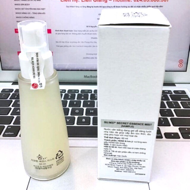 Xịt khoáng nước thần Su:m37 Secret Essence Mít chai 60ml hàng chính hãng Ohui nuôi dưỡng da sáng trong khoẻ mạnh | BigBuy360 - bigbuy360.vn