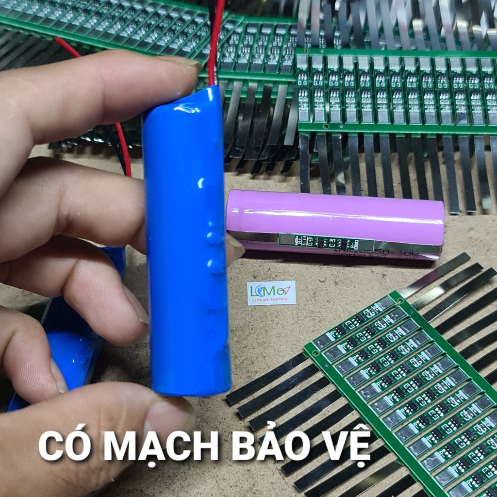 Pin lithium 18650 3,7v 2600mAH. Khối pin lithium 1s 3,7v có mạch bảo vệ 1S Chống chai pin - LiMo