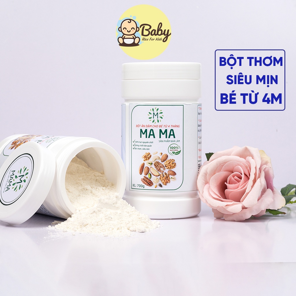 Bột Ăn Dặm Mama Cho Bé Ăn Dặm Từ 4M Hộp 700 Gram Từ Các Loại Hạt Ngũ Cốc Giàu Dinh Dưỡng BabyRicekids 105