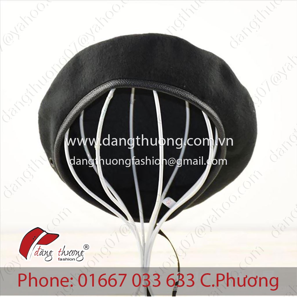 Mũ nồi dạ viền da chất liệu dày dặn (không phải len mỏng 1 lớp)