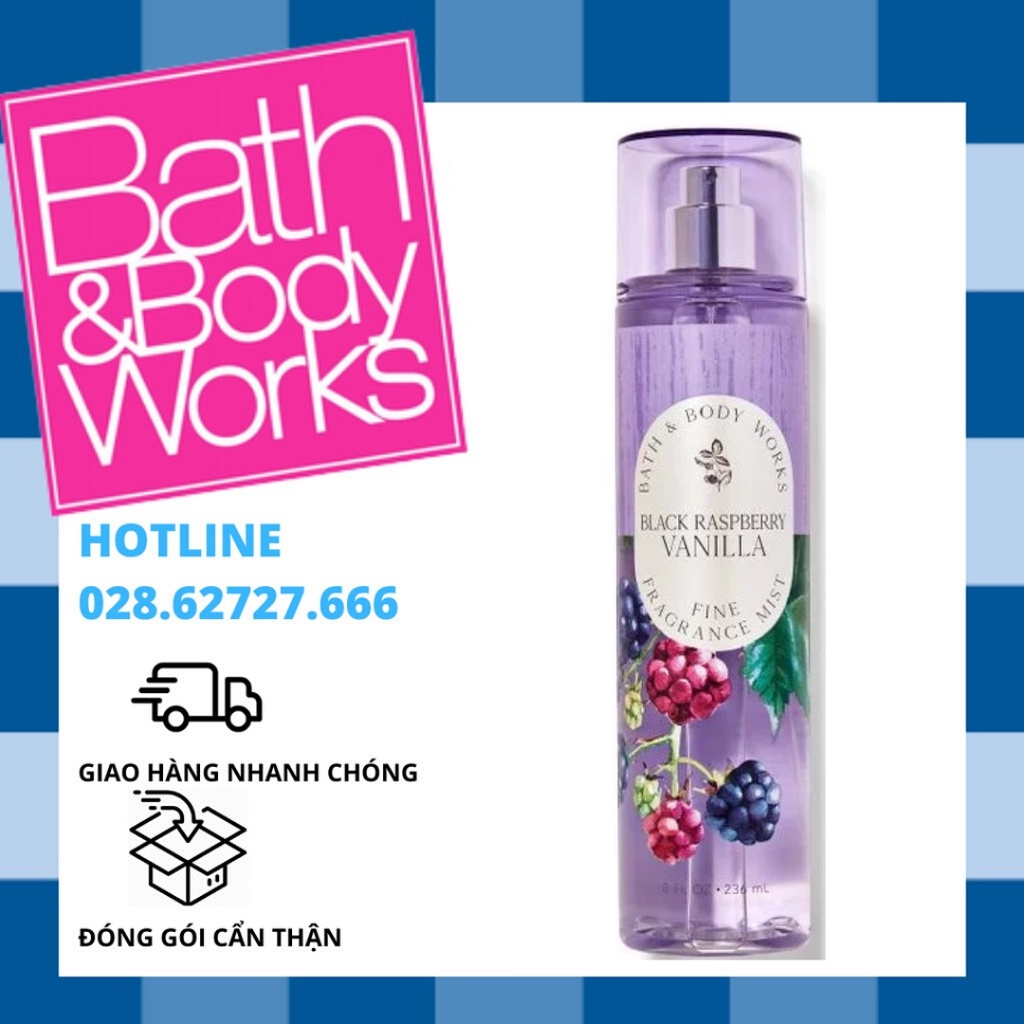 Xịt Thơm Toàn Thân Bath And Body Works - Black Raspberry Vanilla