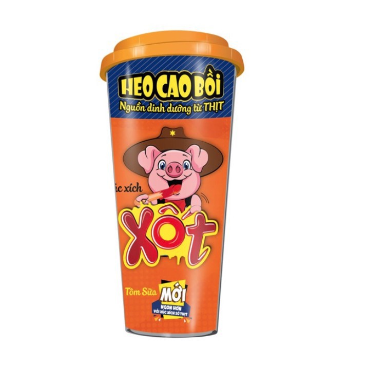 Xúc xích lắc Heo Cao Bồi ly 60g (3 cây tặng 1)