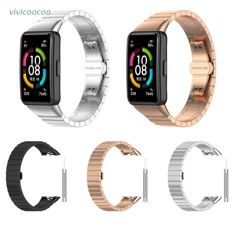 Dây Đeo Bằng Thép Không Gỉ Chống Trầy Xước Cho Đồng Hồ Huawei / Honor Band 6