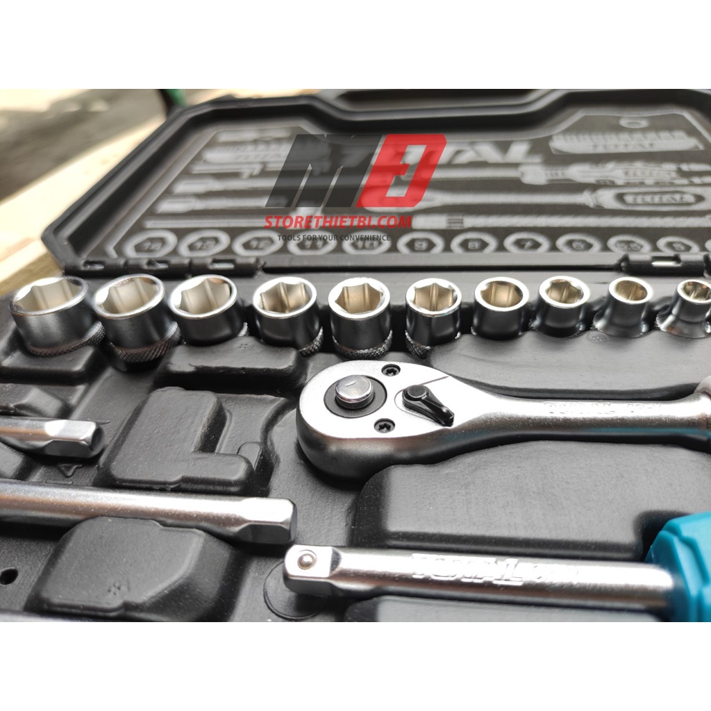 Bộ 45 socket 1/4&quot; &amp; cần 2 chiều THT141451 TOTAL