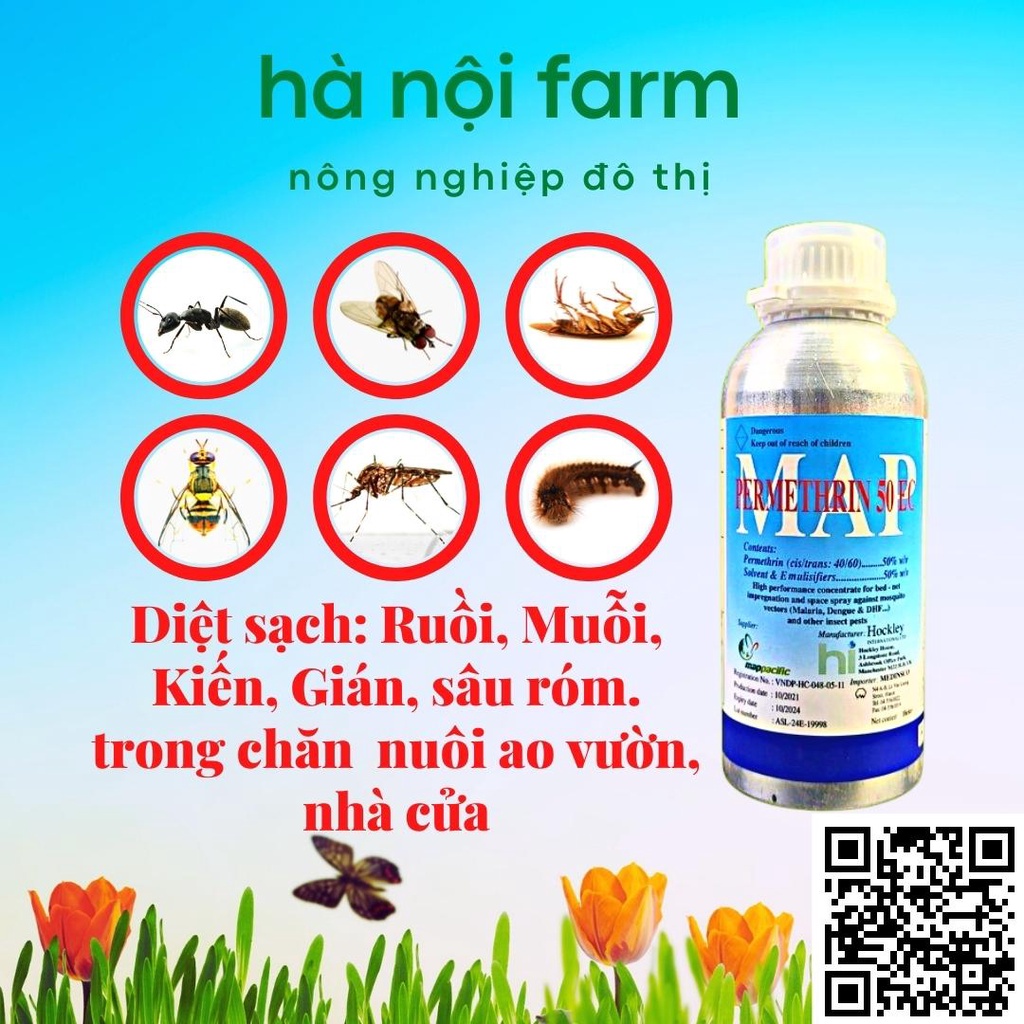 Thuốc Diệt côn trùng Permethrin 50EC chai nhôm 500 ml