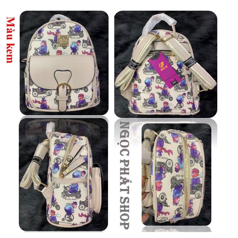 BALO NỮ HÌNH GẤU &quot;KHÓA TRÒN&quot; - CHẤT LIỆU DA QUẢNG CHÂU - HÀNG XỊN ĐẸP- KIỂU DÁNG TRẺ TRUNG NĂNG ĐỘNG