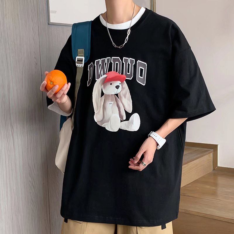 Áo Thun Tay Ngắn Cổ Tròn In Chữ Thoải Mái Thời Trang Mùa Hè Phong Cách Hàn Quốc Cho Nam Giới Size M-8XL