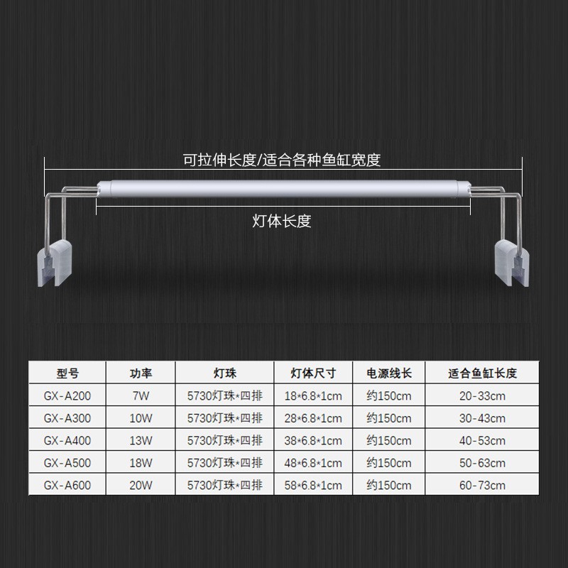Đèn led thủy sinh (WRGB) 4 hàng led - phụ kiện thủy sinh - shopleo