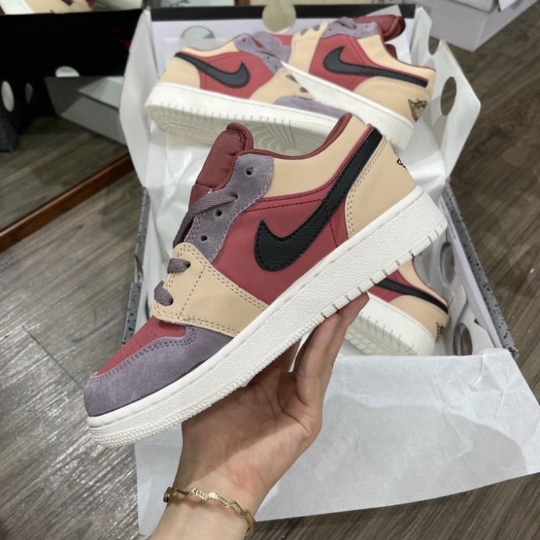 [Full box] giày Jordan đỏ kem mận thấp cổ cao cấp
