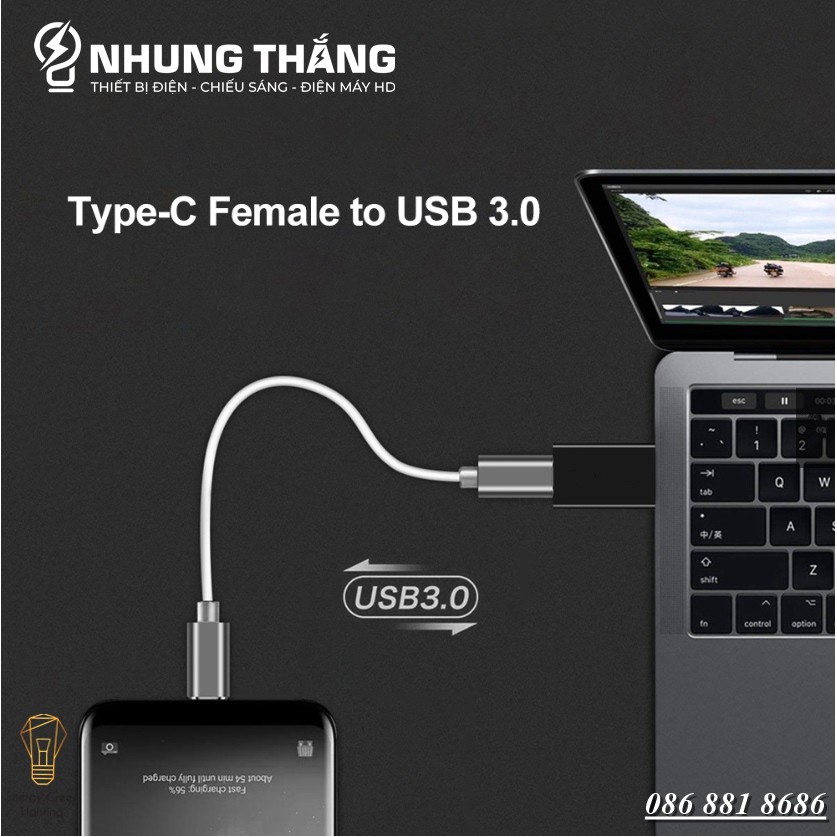 Đầu Chuyển Đổi Từ Cổng Type C - Sang USB 3.0 Chuyên Dụng