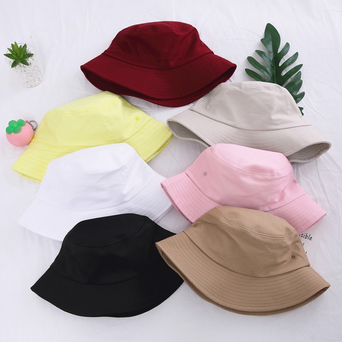 Nón Tai Bèo Rộng Vành Chất Liệu Cotton Lanh Màu Trơn Thời Trang Hàn Quốc Cho Nữ