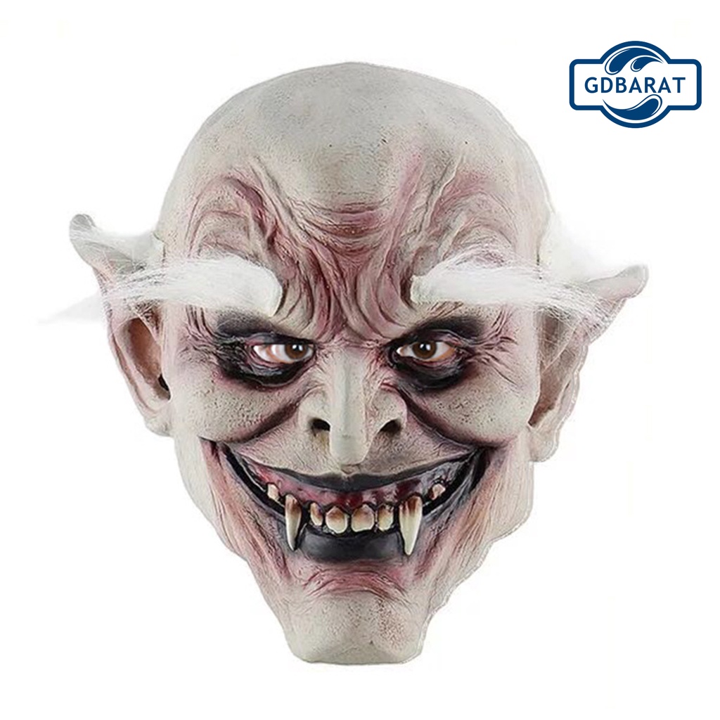 Mặt nạ zombie kinh dị hóa trang halloween lông mày trắng kinh dị độc đáo