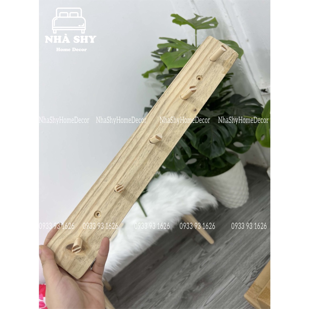 Móc Gỗ Treo Đồ - Quần Áo - Gắn tường