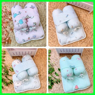 Bộ gối chặn cho bé sơ sinh, VẢI SỢI TRE cao cấp nâng niu giấc ngủ bé yêu - G15