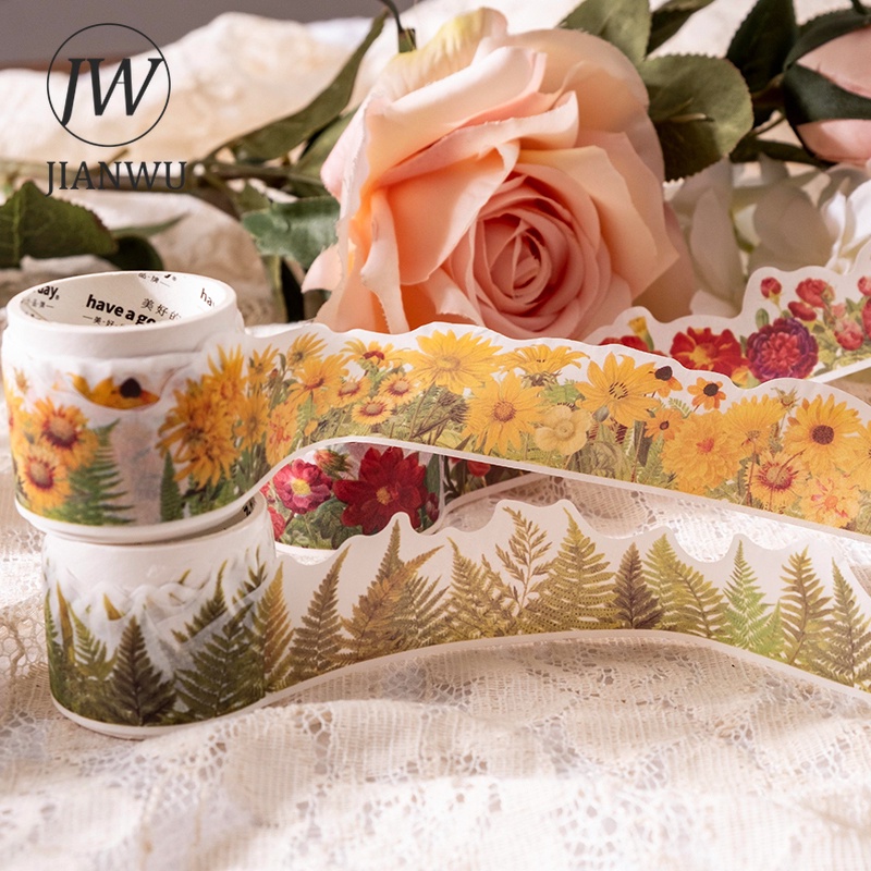 Băng Keo Washi DIY In Họa Tiết Cây 30*350mm Trang Trí Sổ Tay Phong Cách Retro