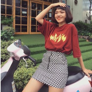 Chân váy caro checkerboard ảnh thật cuối