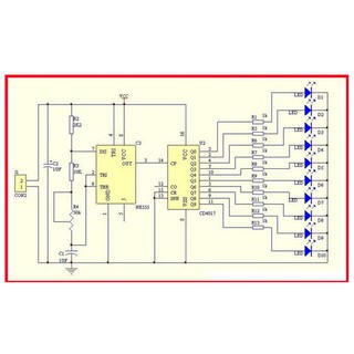 1 / 5 Bộ Đèn Nước NE555 + CD4017 Đèn Nước LED Điện Tử DIY Phần DIY DIY Bộ