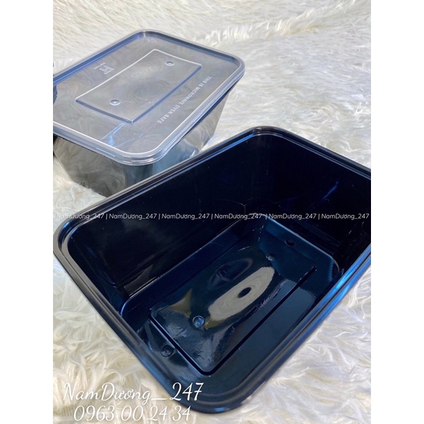 Sét 10 hộp nhựa đen cao cấp + 10 nắp nhựa trong.