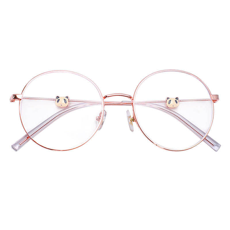 Mắt kính gọng tròn kim loại chống ánh sáng xanh thời trang cho nữ
