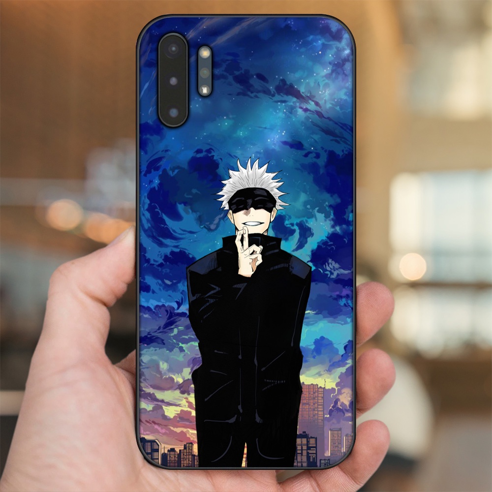 Ốp lưng Samsung Note 10 Plus viền đen in hình Satoru Jujutsu Kaisen