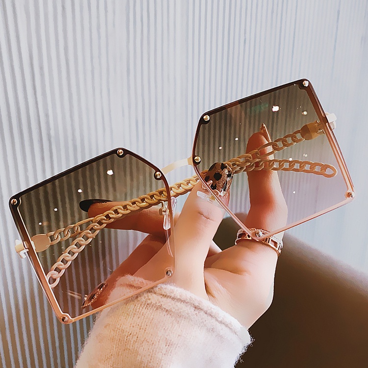 Kính Mát Gọng Vuông Kim Loại Thời Trang Cho Nam Nữ