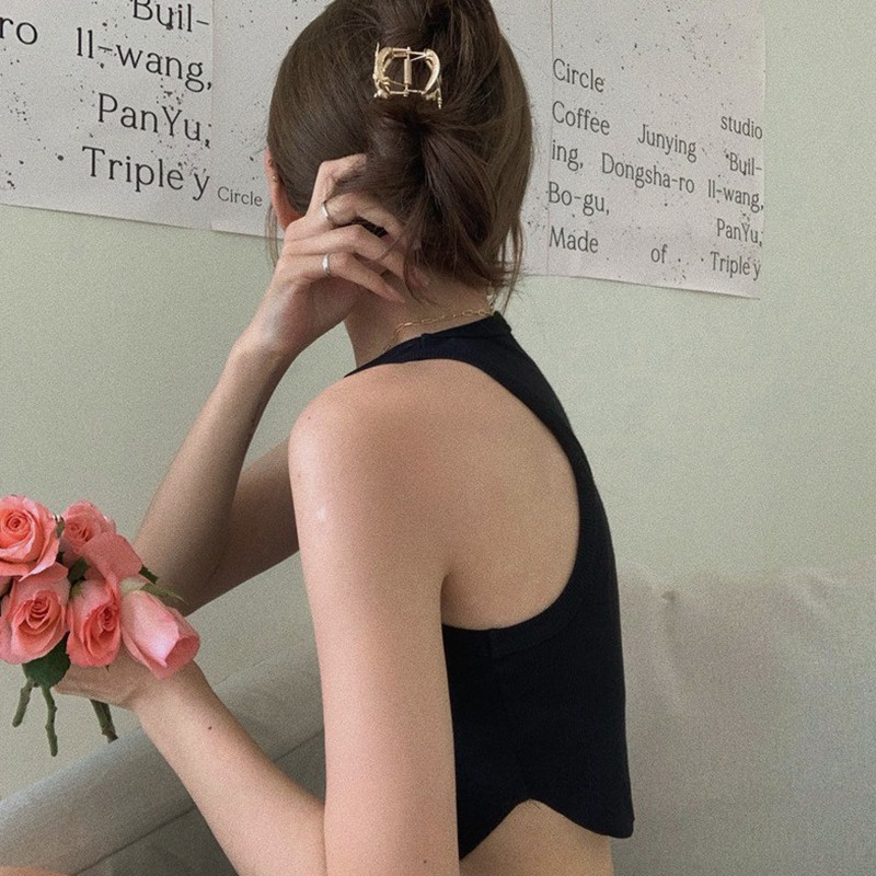 Áo Croptop Hai Dây Mỏng Ôm Dáng Thiết Kế Bất Đối Xứng Quyến Rũ Cho Nữ