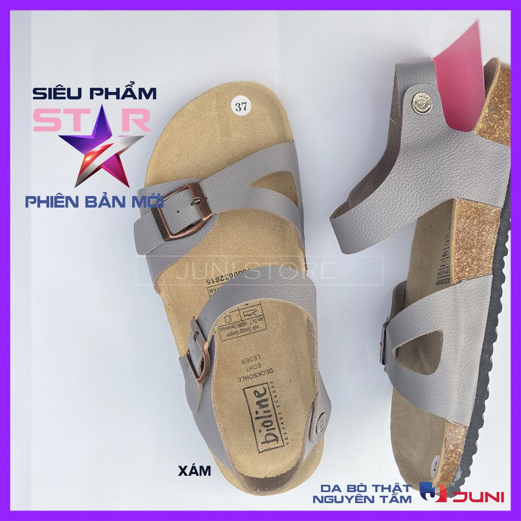 [SIÊU PHẨM MỚI RA MẮT] D23 - Dép sandal da bò thật Unisex - Đế trấu - Juni Store