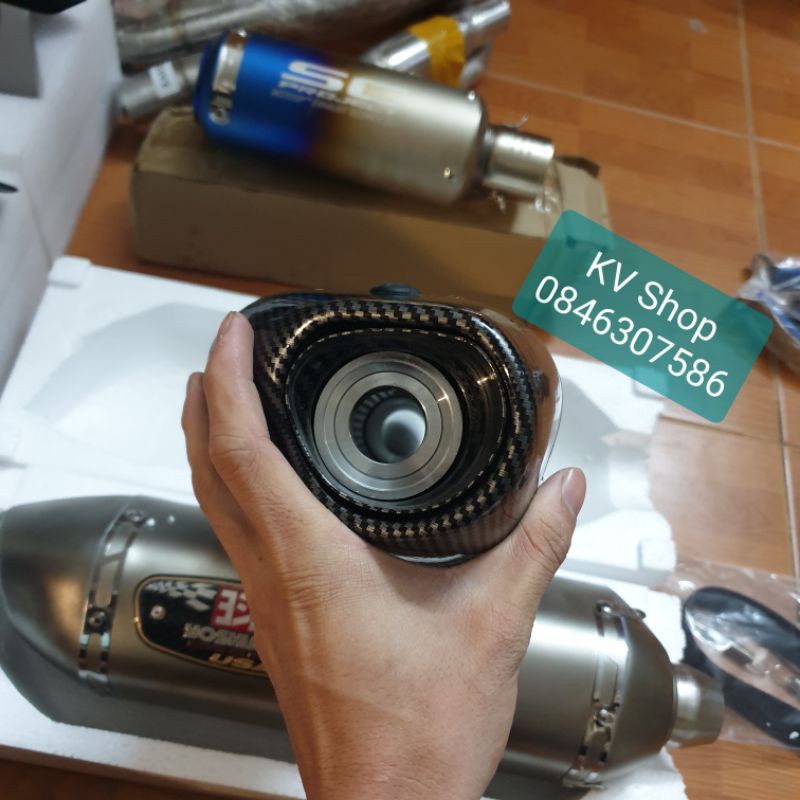 Pô Yoshimura r77 cacbon - bạc hàng cao cấp âm thanh trầm ấm full phụ kiện, kèm tiêu ngoài CNC