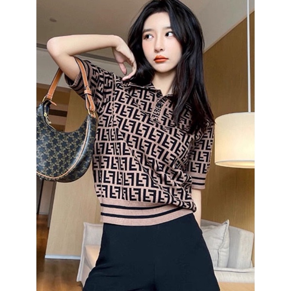 áo len dệt kim cổ bẻ polo FF