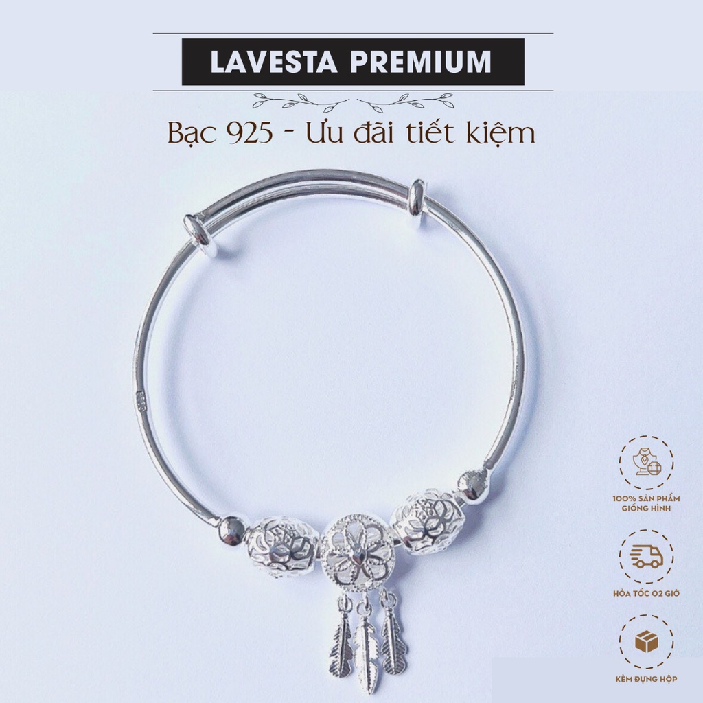 Lắc tay bạc nữ 925, vòng tay nữ bạc nhã nhặn, cá tính SUNF02