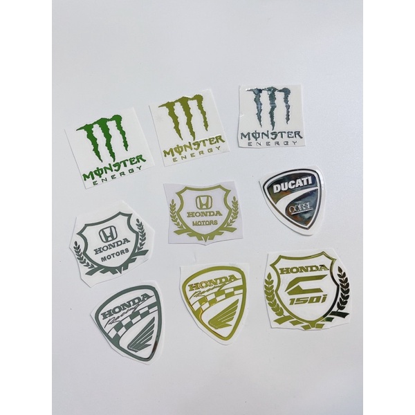 Tem kim loại dán xe hình bông lúa Honda M.o.nter Click150 Ducaiti… tem cao cấp không thấm nước