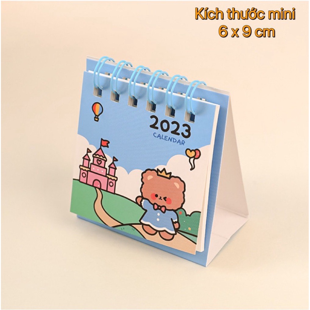 Lịch để bàn nhỏ xinh năm mới 2023 dễ thương trang trí bàn học bàn làm việc, Quà tặng Giáng Sinh ý nghĩa Sỉ lịch 2023 rẻ