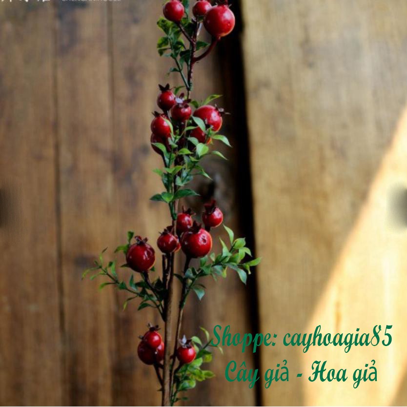 Cành Quả Lựu mini Quả dính vào nhau decor