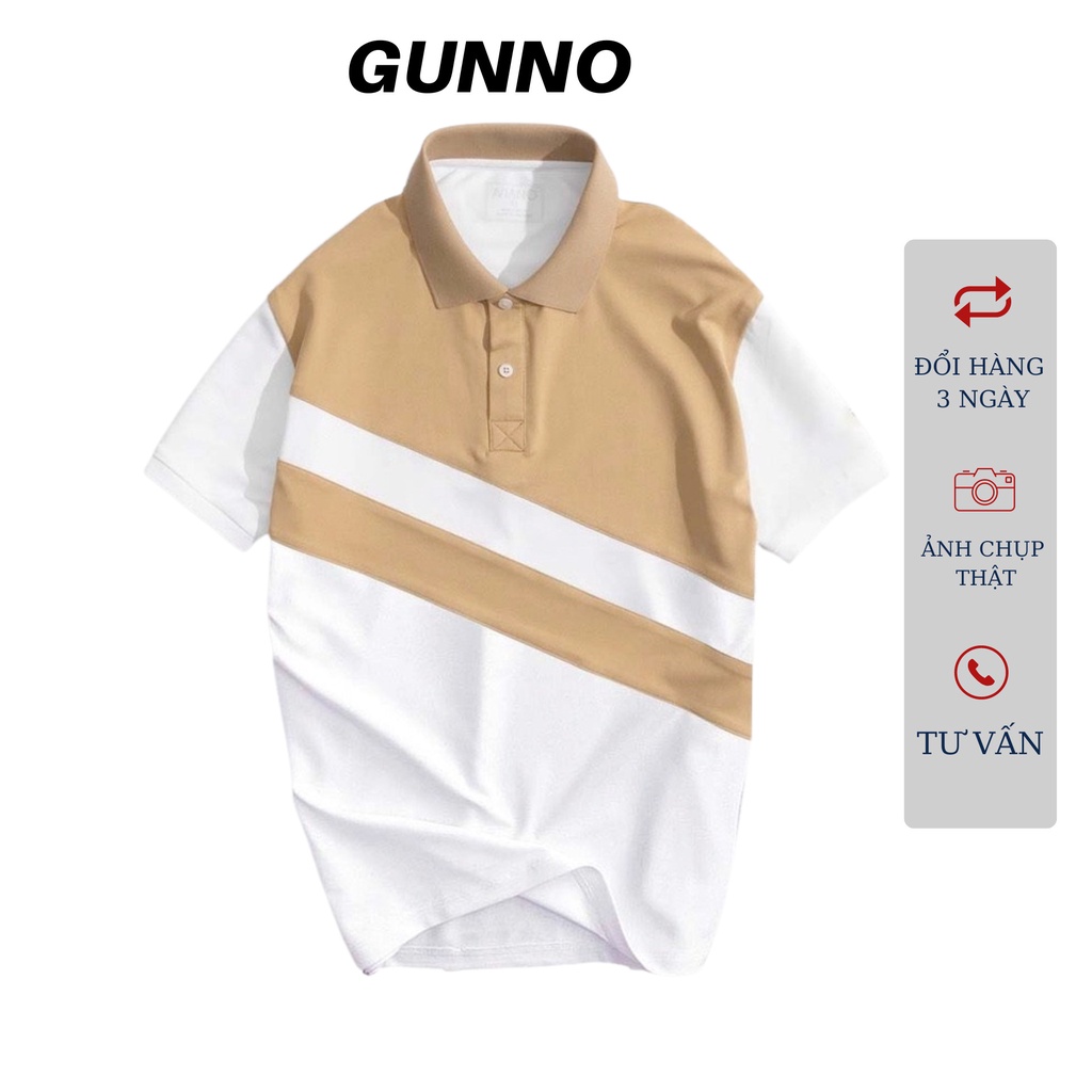 Áo polo nam GUNNO vải cvc dày dặn thấm hút nhanh bền màu không nhăn co giãn tốt nhiều màu