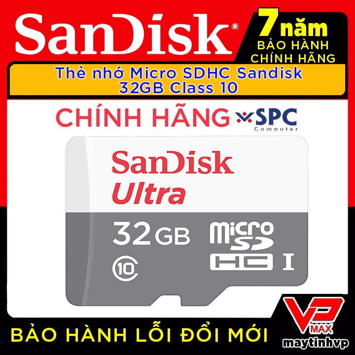 Thẻ nhớ 32GB 16Gb Sandisk Strontium Kioxia class 10 dùng cho điện thoại camera BH 7 năm chính hãng