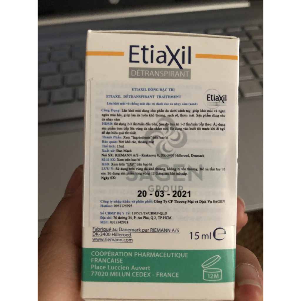 Lăn Khử Mùi Etiaxil Ngăn Ngừa Mồ Hôi Dành Cho DA NHẠY CẢM Không Ướt Dính Áo Hay Gây Ố Vàng 15Ml | BigBuy360 - bigbuy360.vn