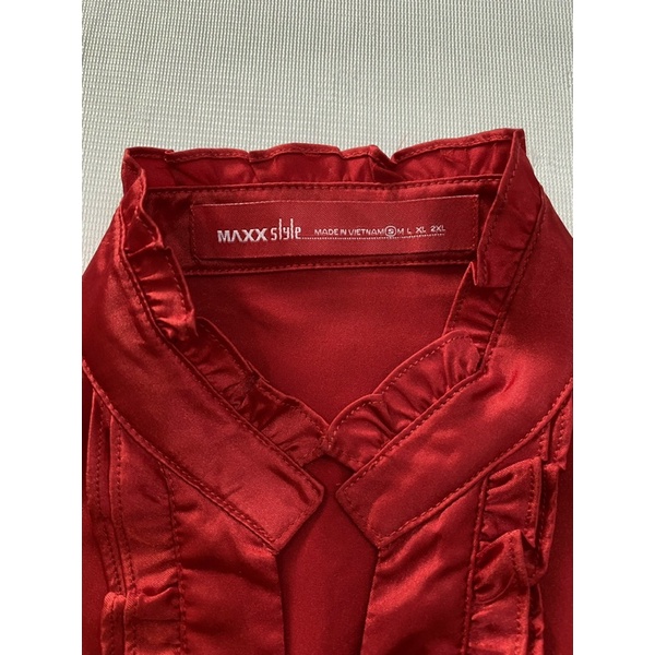 Đầm phi lụa cổ trụ viền bèo Ninomaxx 2 màu  - Thanh lý vnxk