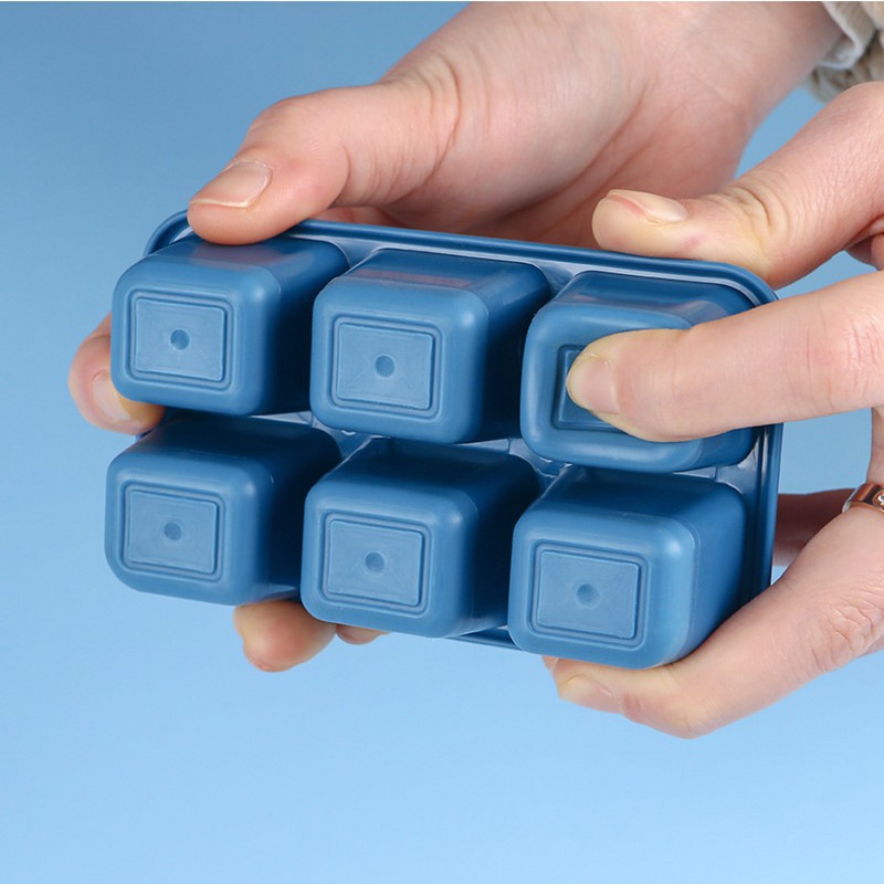 [Home Ice Cube Molds with Lid] [Sealed Anti-stringing Six-compartment Ice Box] [Cold Drink Freezing Mold, Ice Ball Homemade Gods]