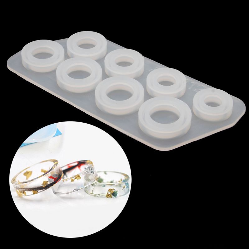 Set 8 Khuôn Silicon Làm Trang Sức Hình Tròn Kích Thước 5-12
