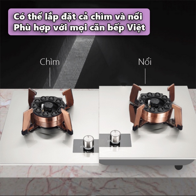 Bếp Gas Đôi NEMI Âm Dương GZ599 10 Đầu Đốt Công Nghệ Nhật Với Tính Năng Hẹn Giờ Thông Minh