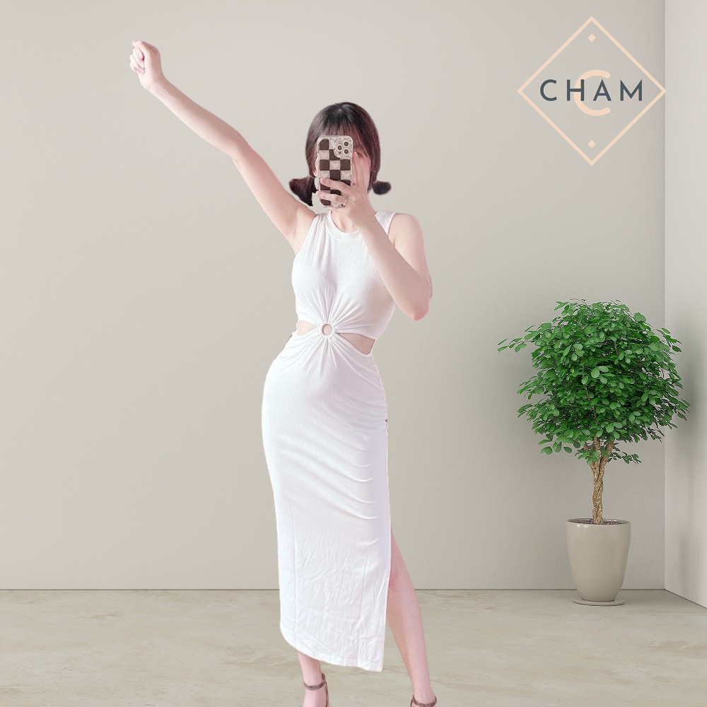 Váy body nữ cotton cao cấp Cham đầm ôm bó sát công sở, đi chơi xinh xắn | BigBuy360 - bigbuy360.vn