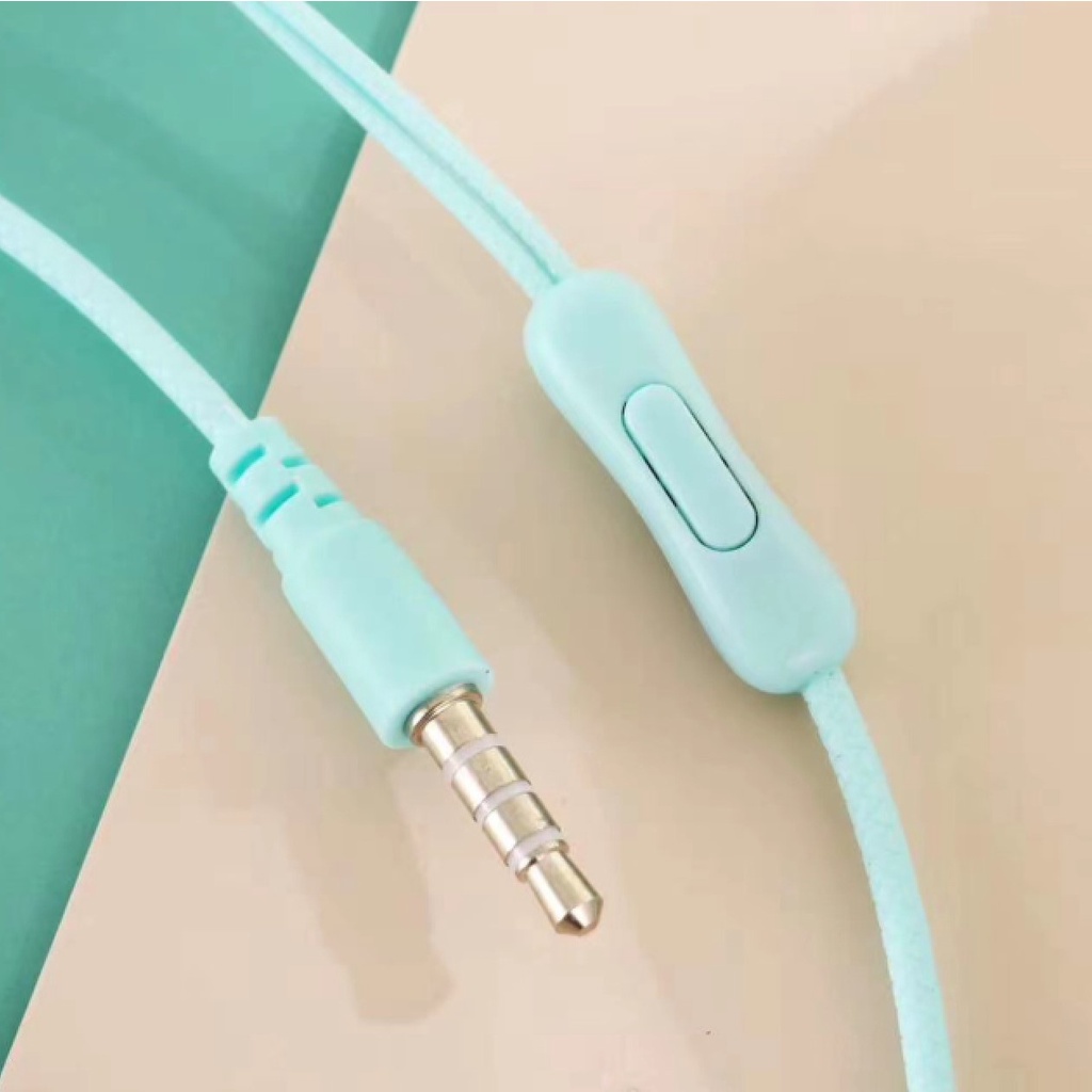 Tai Nghe Nhét Tai U19 + Macaroon Có Dây Chống Ồn Bass Mạnh Kèm Mic