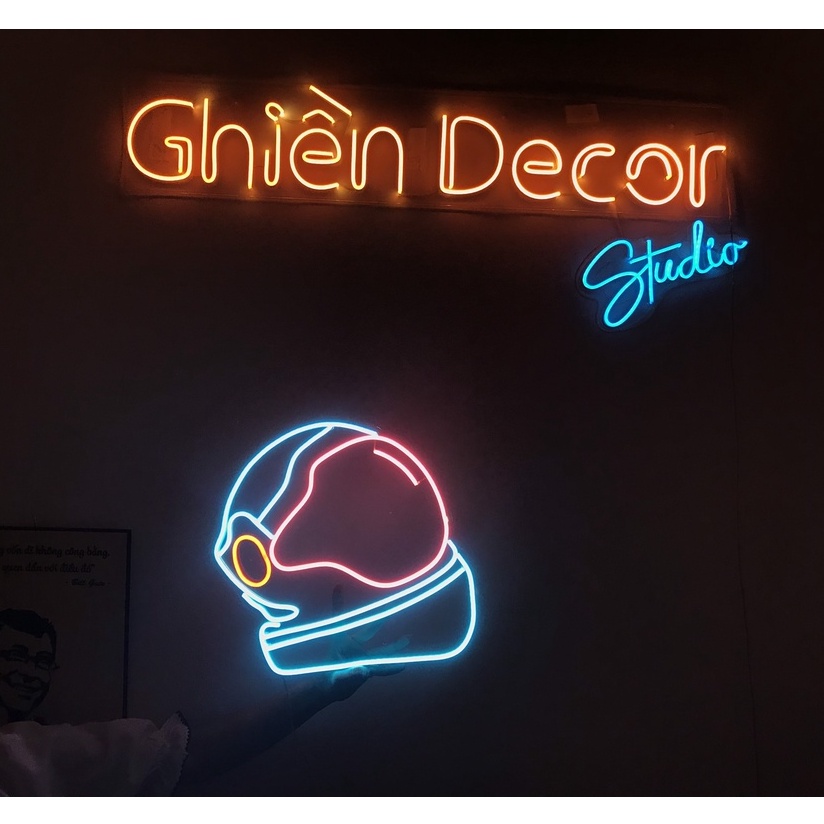 Đèn led Neon trang trí hình Nón Phi Hành Gia| Đèn neon trang trí phòng ngủ, treo tường