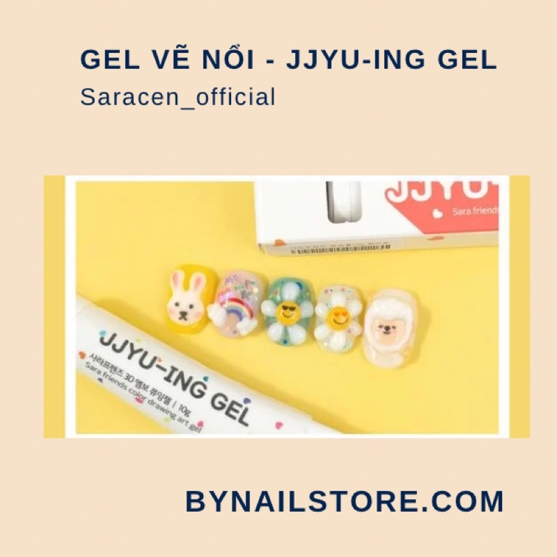 [Sacaren_official] Gel vẽ nổi 3D JJYU-ING GEL cao cấp Hàn Quốc (tuýp 10g)