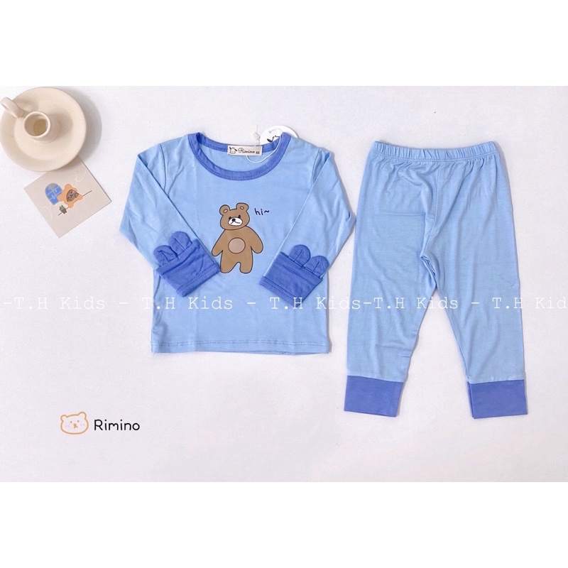 BỘ DÀI TAY THUN LẠNH CON GẤU CHO BÉ TRAI/ GÁI (8-18kg)