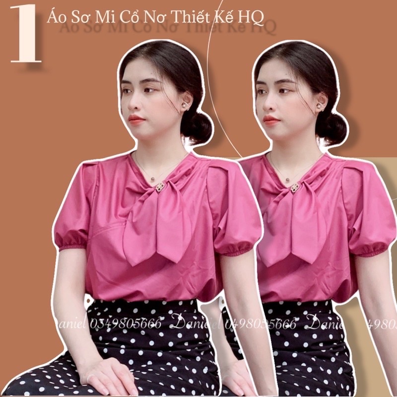 Áo Sơ Mi Cổ Nơ Hàn Quốc Thiết Kế Cực Xinh( Hàng Cao Cấp Hình Shop Tự Chụp) 🧡