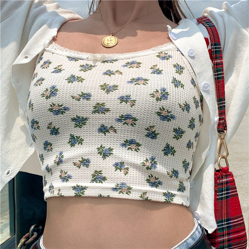 Áo Dây Nữ Lưng Trần In Hoa Thời Trang