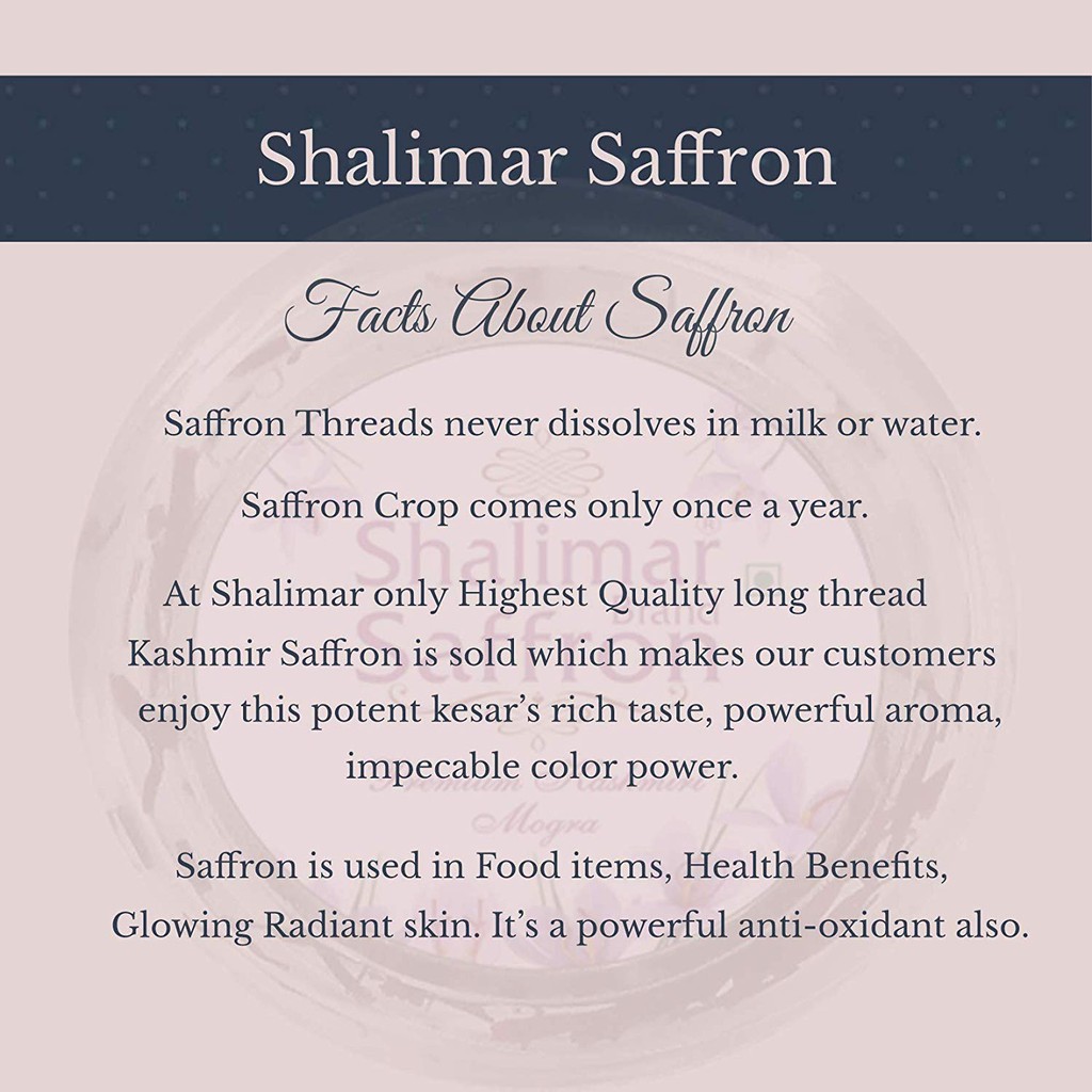 Nhụy hoa nghệ tây Ấn Độ - Shalimar Saffron 1g trồng tại Kashmir chất lượng cao nhất Premium A++ (Date 11/2021)