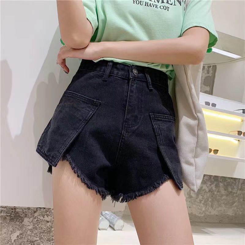 Quần Short Denim Lưng Cao Ống Rộng Thời Trang Mùa Hè Mới 2022 Dành Cho Nữ